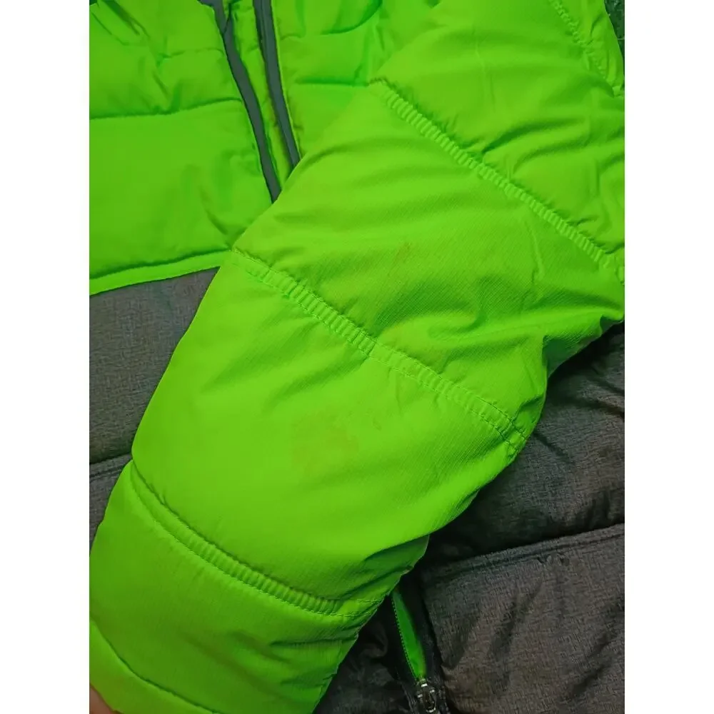 Cozy Faded Glory Kids' Gray & Green Puffer Jacket - Size 6/7
